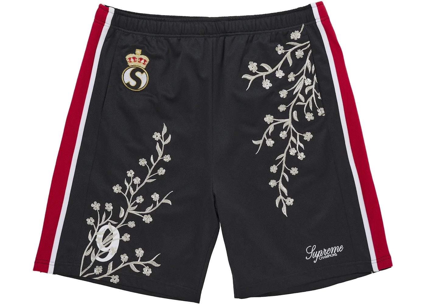 Supreme Floral Soccer Short Black - 1