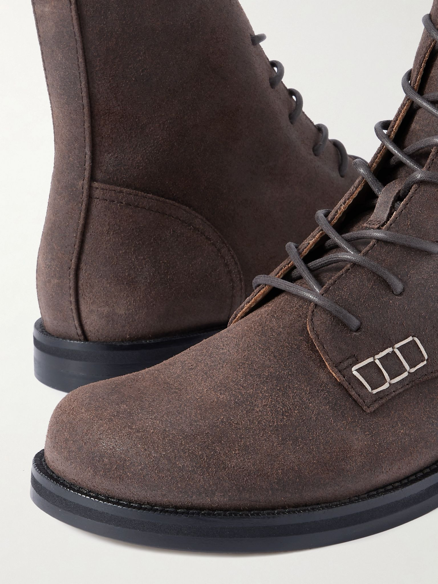 Loafer suede ankle boots Brown - 4