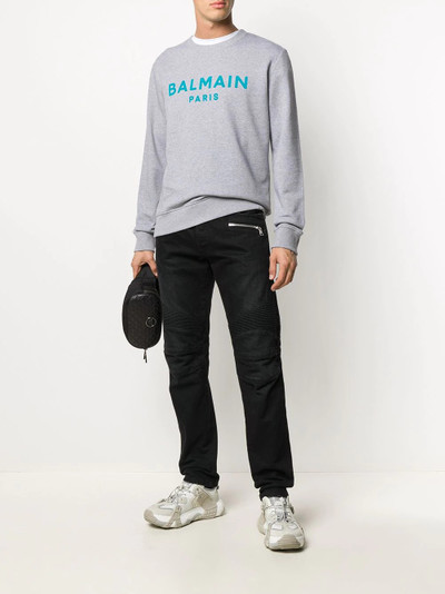 Balmain flocked logo sweatshirt outlook