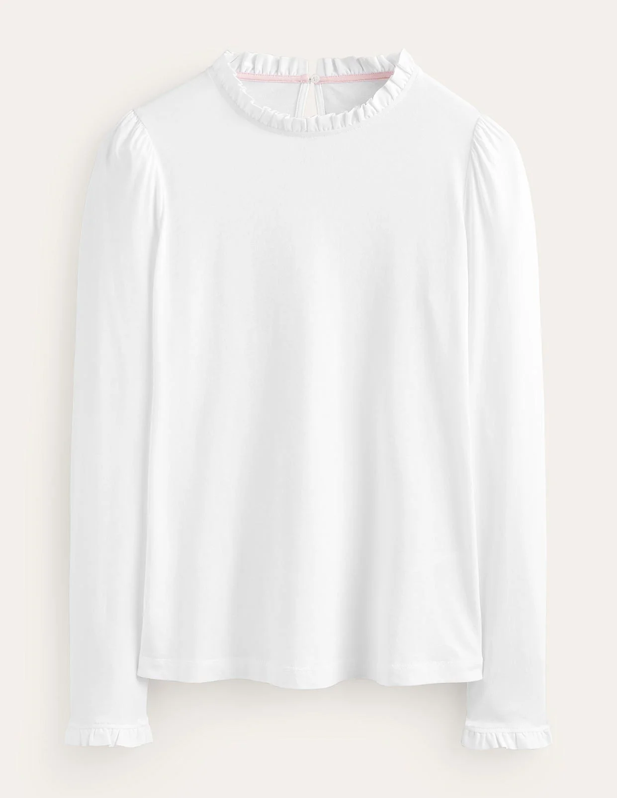 Supersoft Frill Detail Top-White - 1