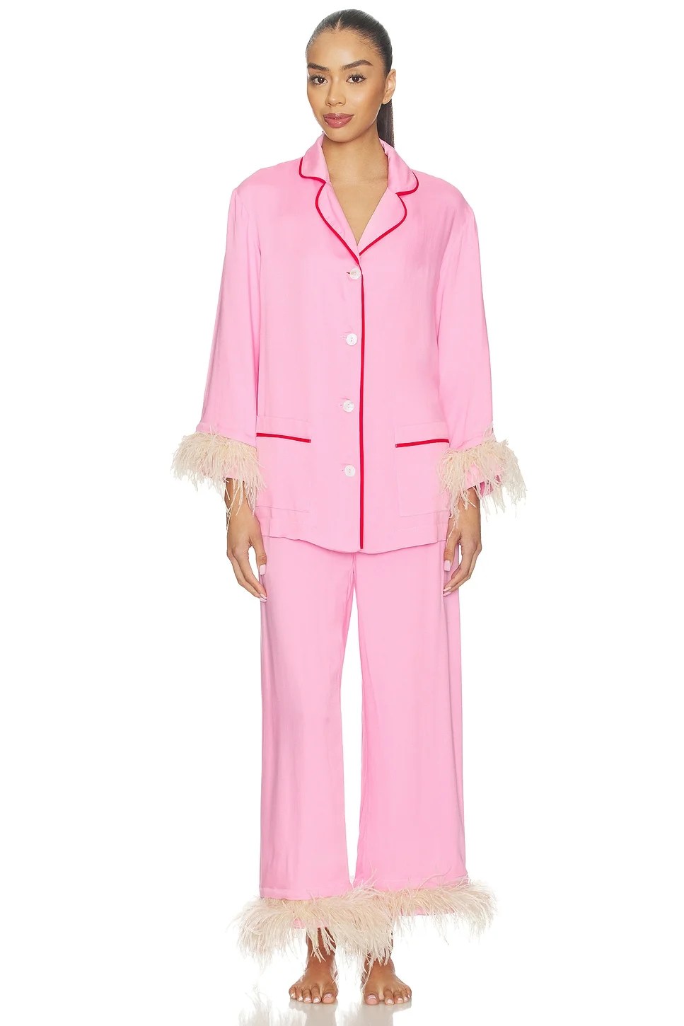 Party Pajama Set With Detachable Feathers - 1