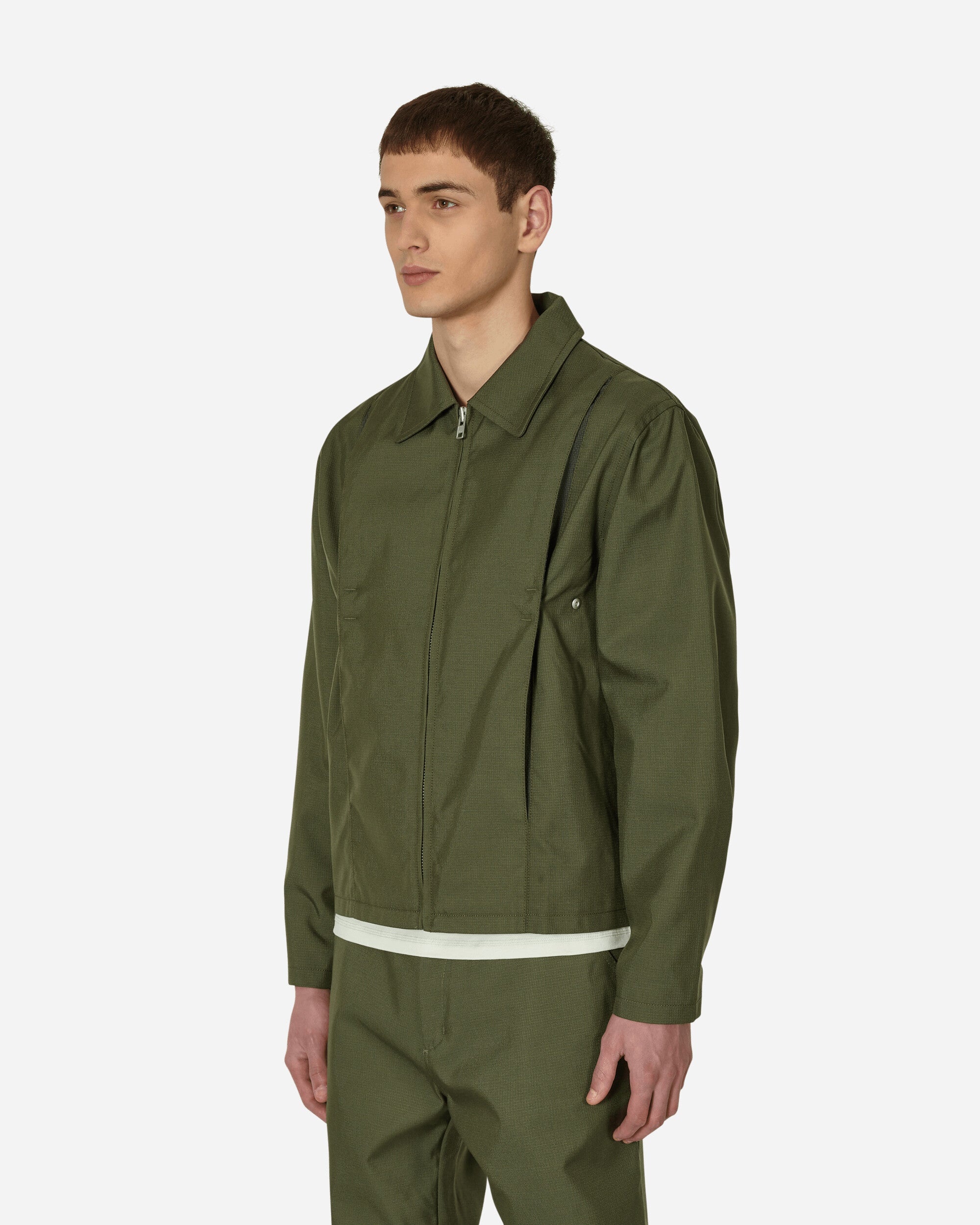 Pleat Bomber Jacket Green - 2
