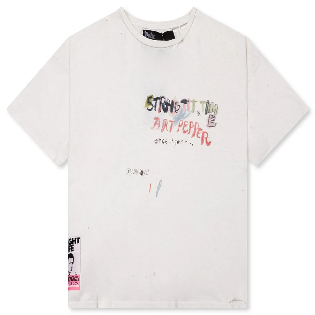 STRAIGHT TIME TEE - CREAM - 1