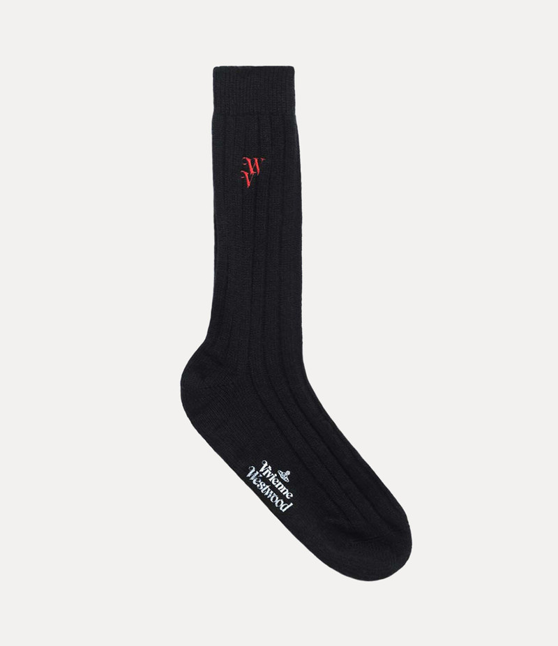 RIB CASHMERE SOCKS 1