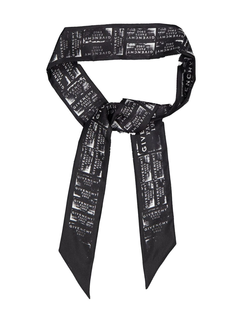 logo-stamp silk scarf - 3