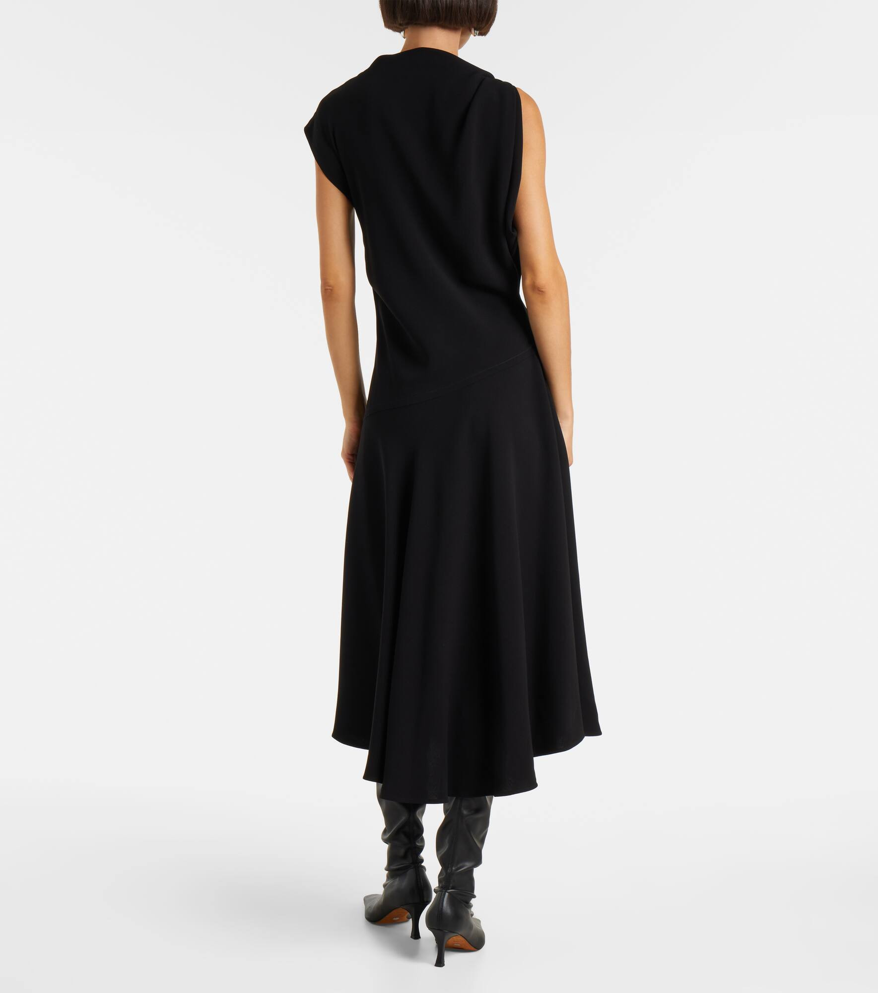 Rue asymmetric crêpe midi dress - 3