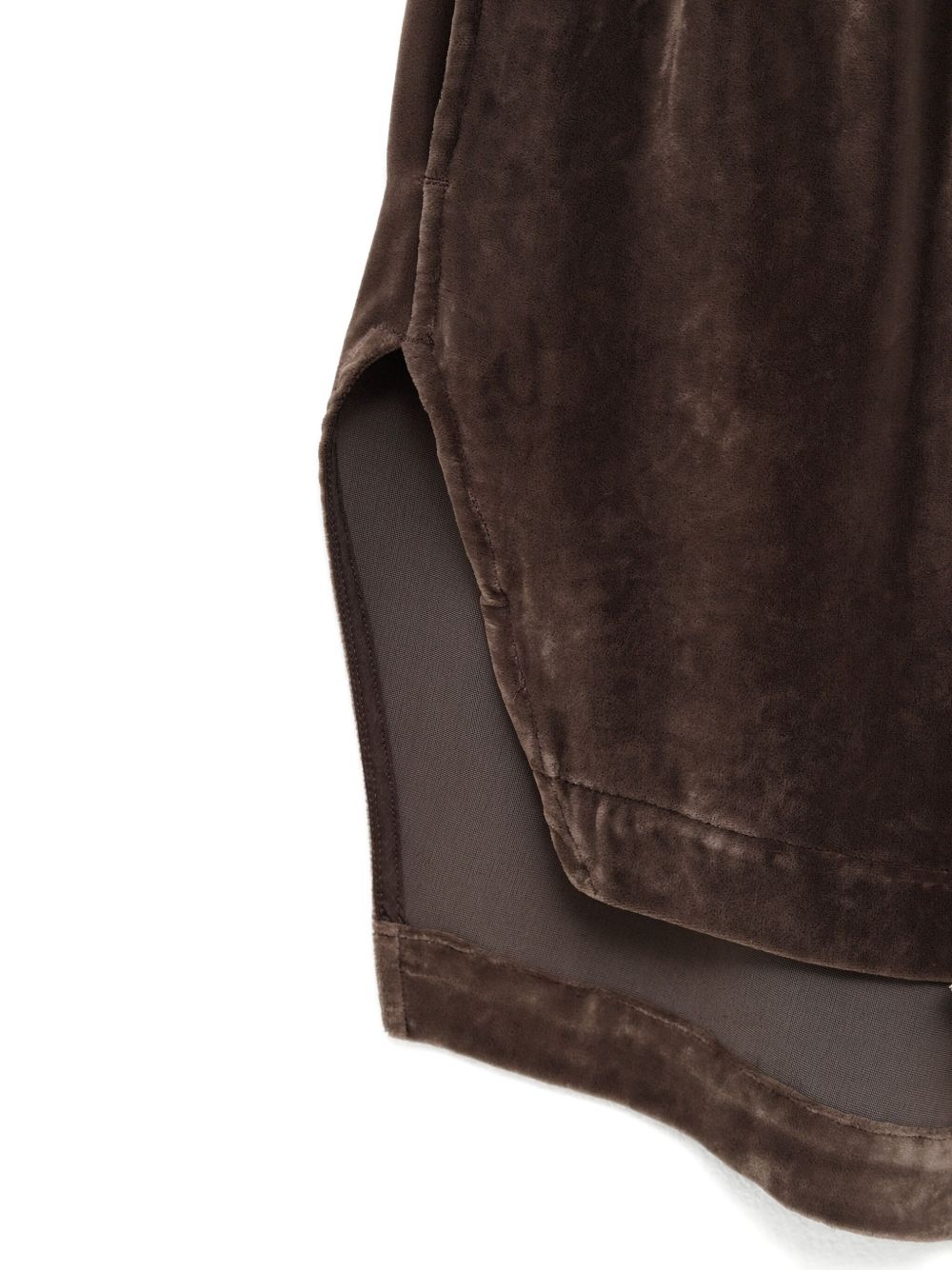 velvet side-split shorts - 3