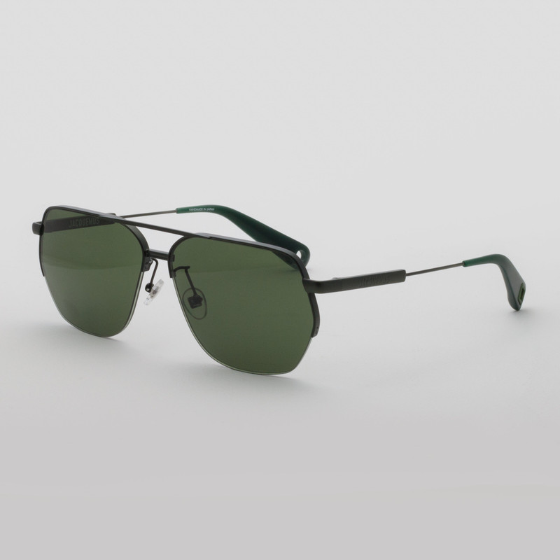 LINDA FARROW Aviador Sunglasses in Matt Green outlook