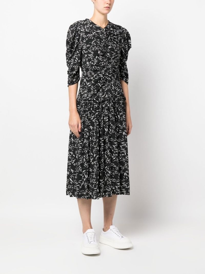 Printed Crepe De Chine Dress - 3