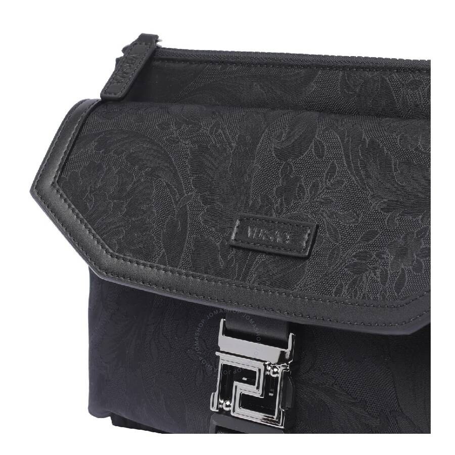 Versace Jacquard Pattern Logo-Patch Clutch Bag - 4