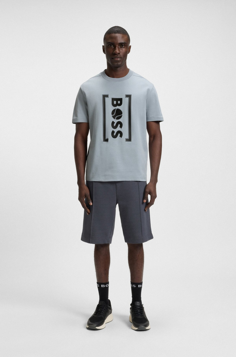 BOSS RELAXED-FIT T-SHIRT WITH TENNIS-INSPIRED MESH-PRINT LOGO outlook