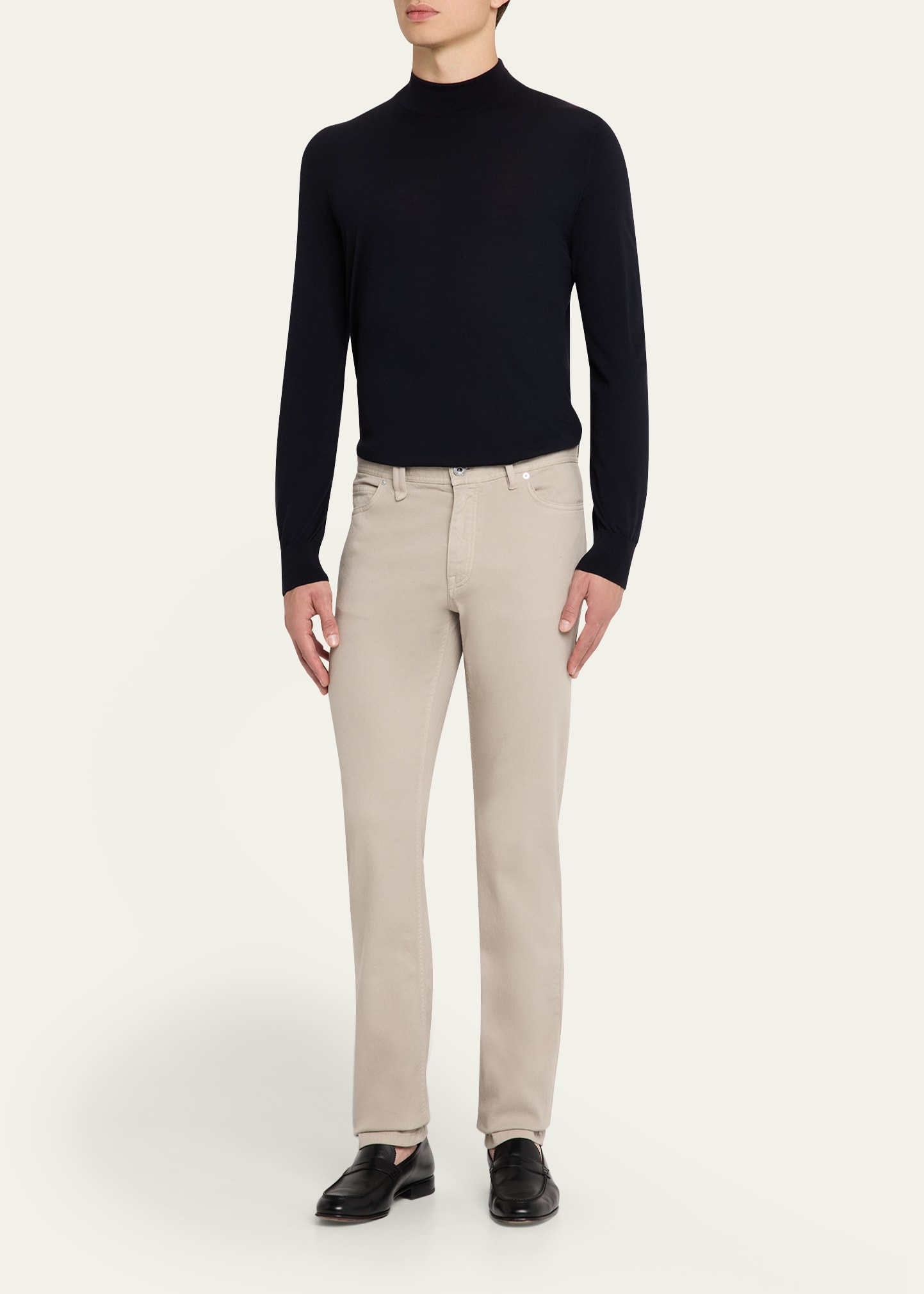 Men's 18gg Wool Mock Neck Sweater - 2