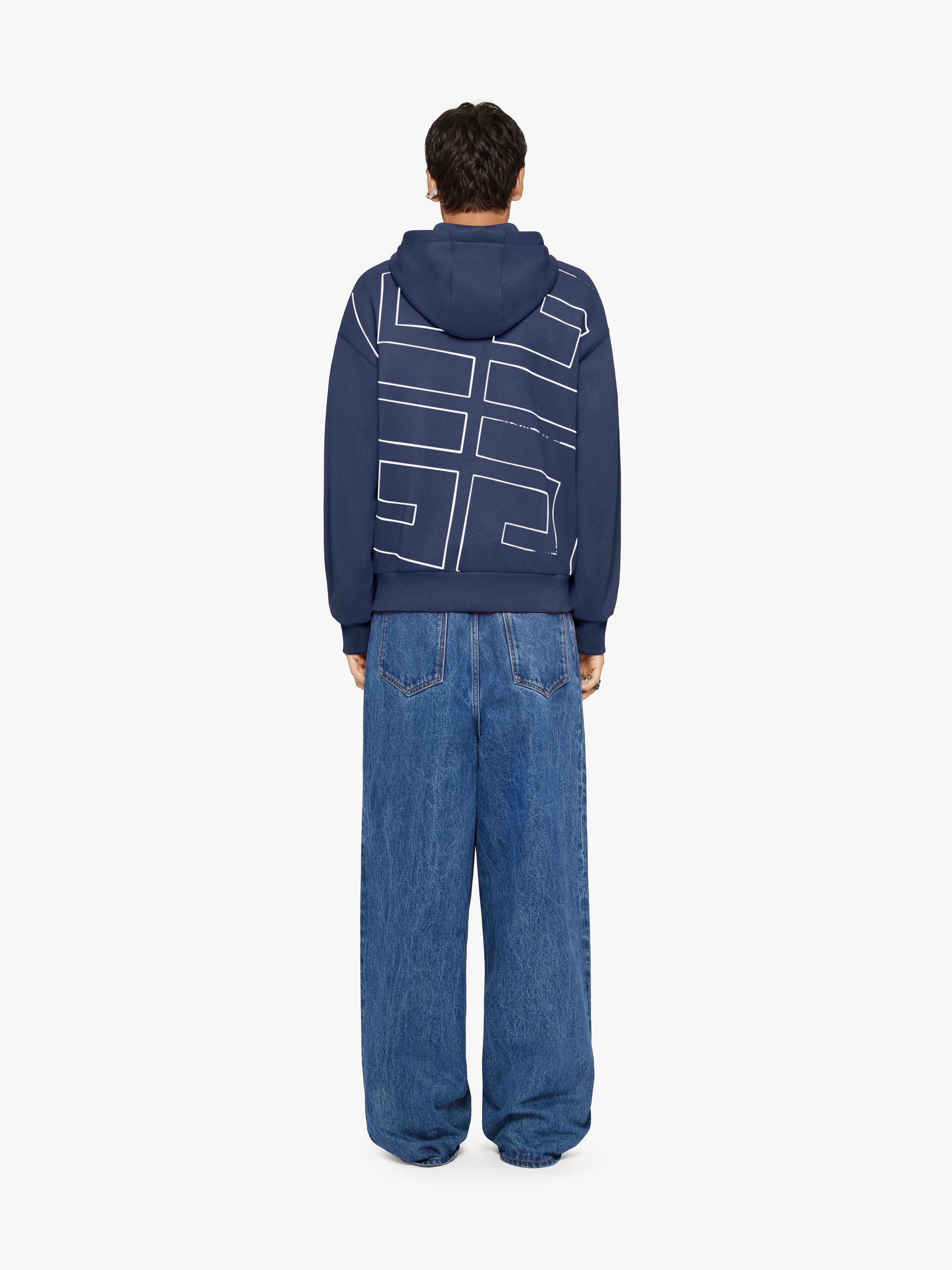 4G BOXY FIT HOODIE IN FLEECE - 4