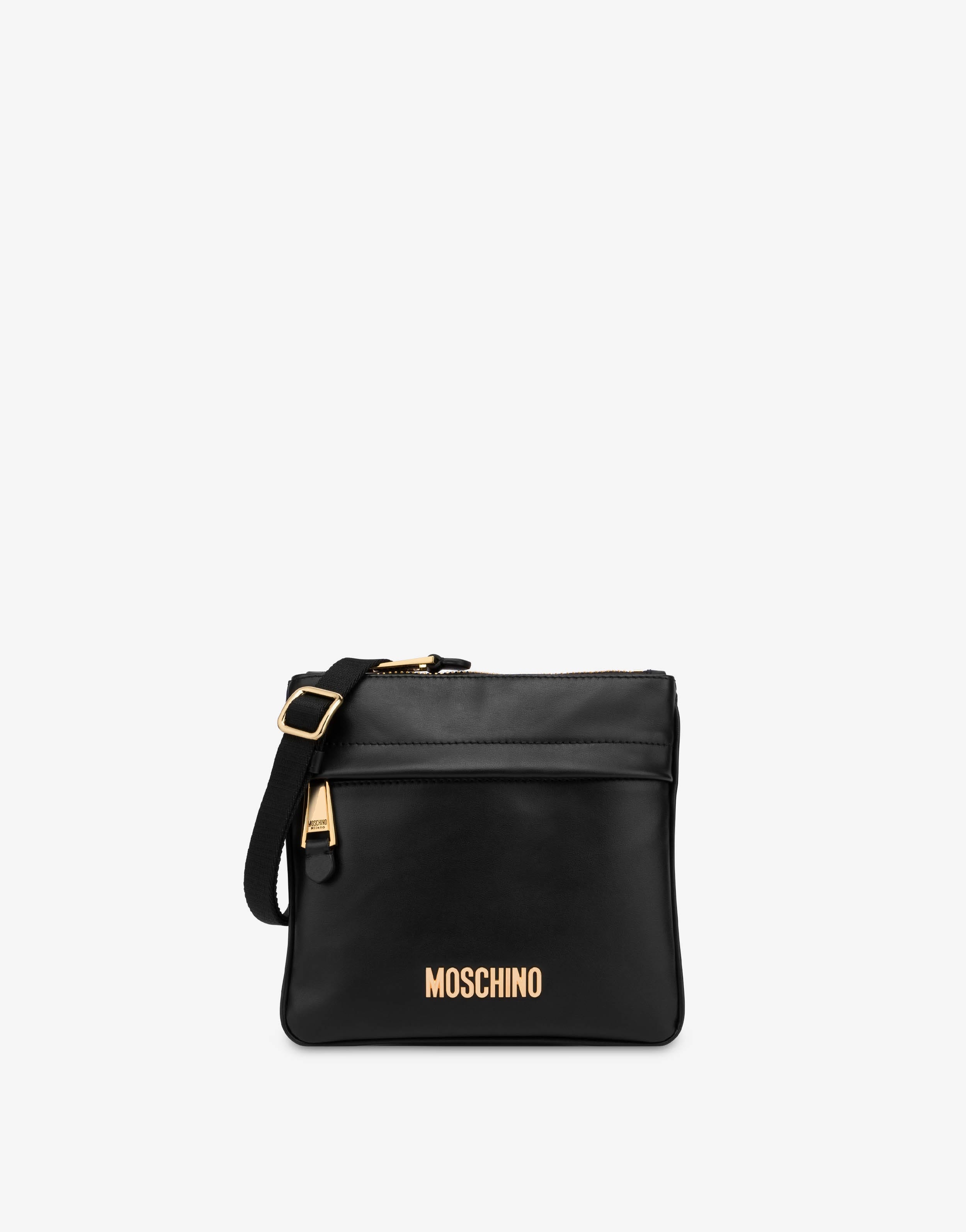 CALFSKIN CROSSBODY BAG WITH METAL LOGO - 1