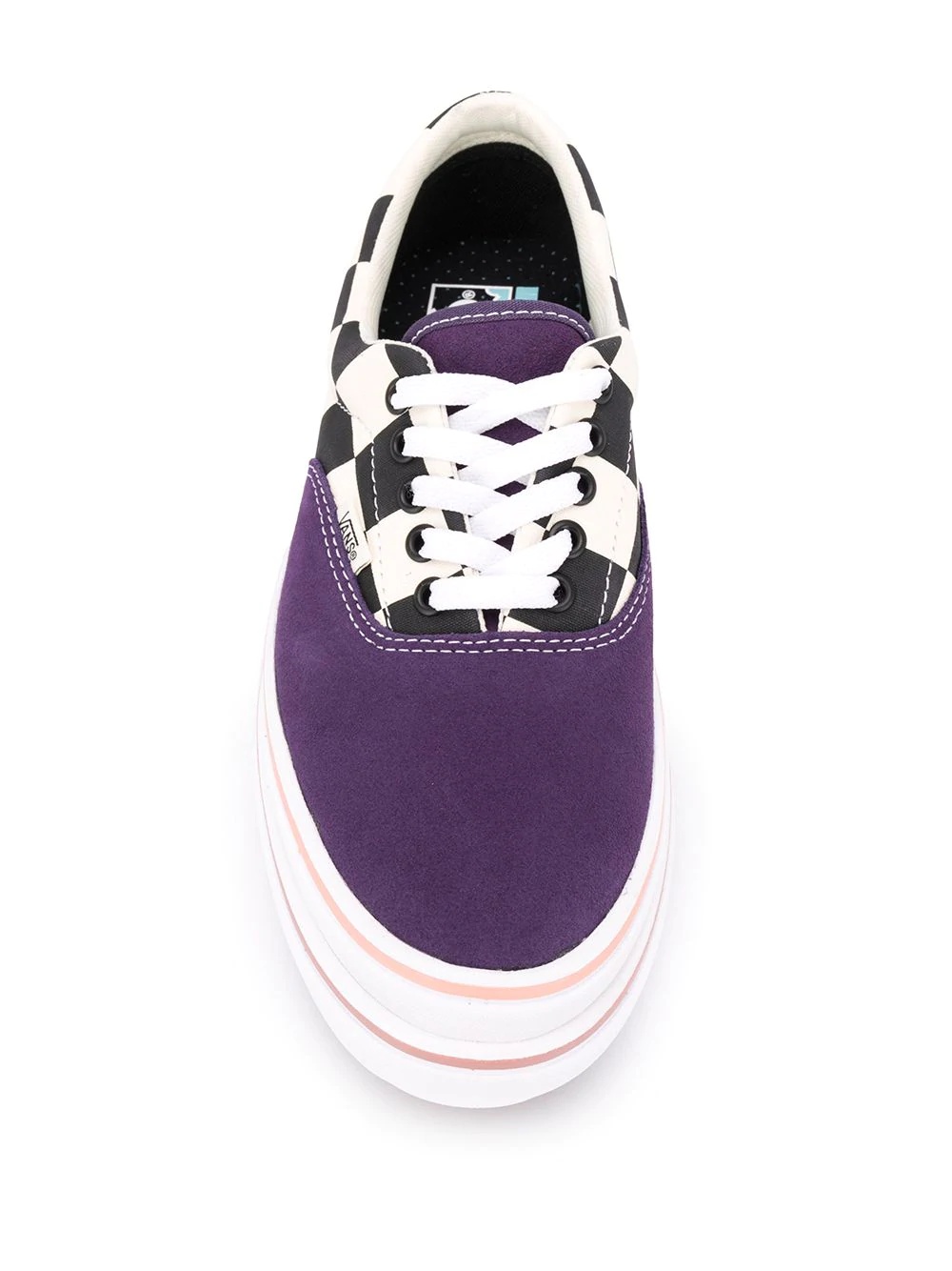 chunky check lace-up trainers - 4