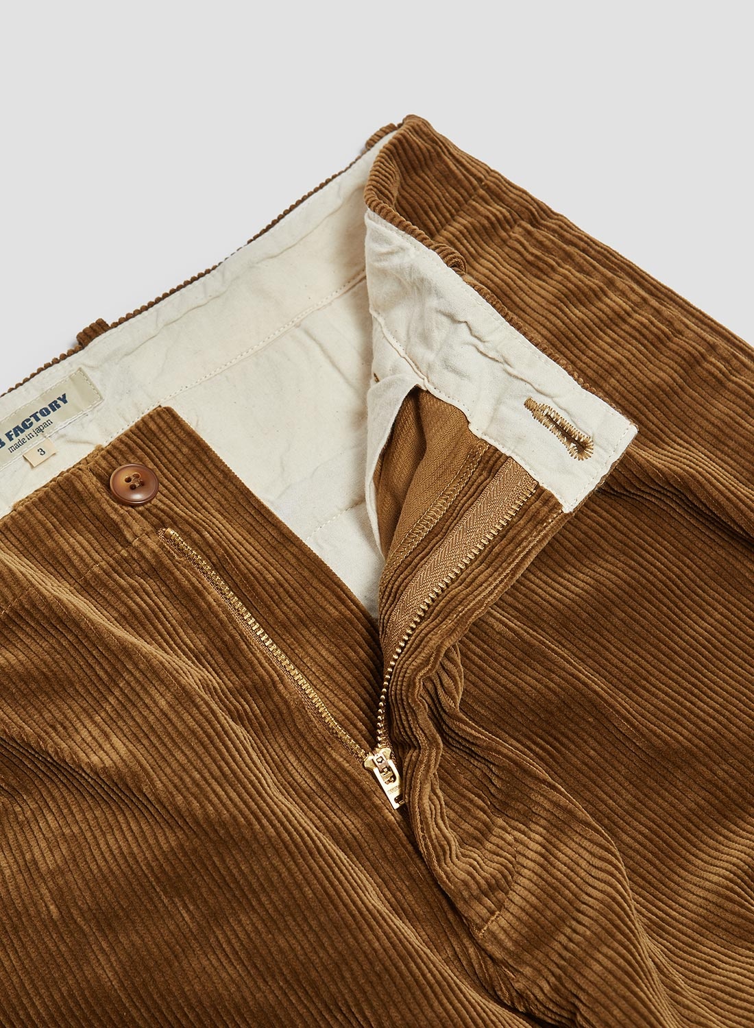 FOB Factory Corduroy Trousers Khaki - 4