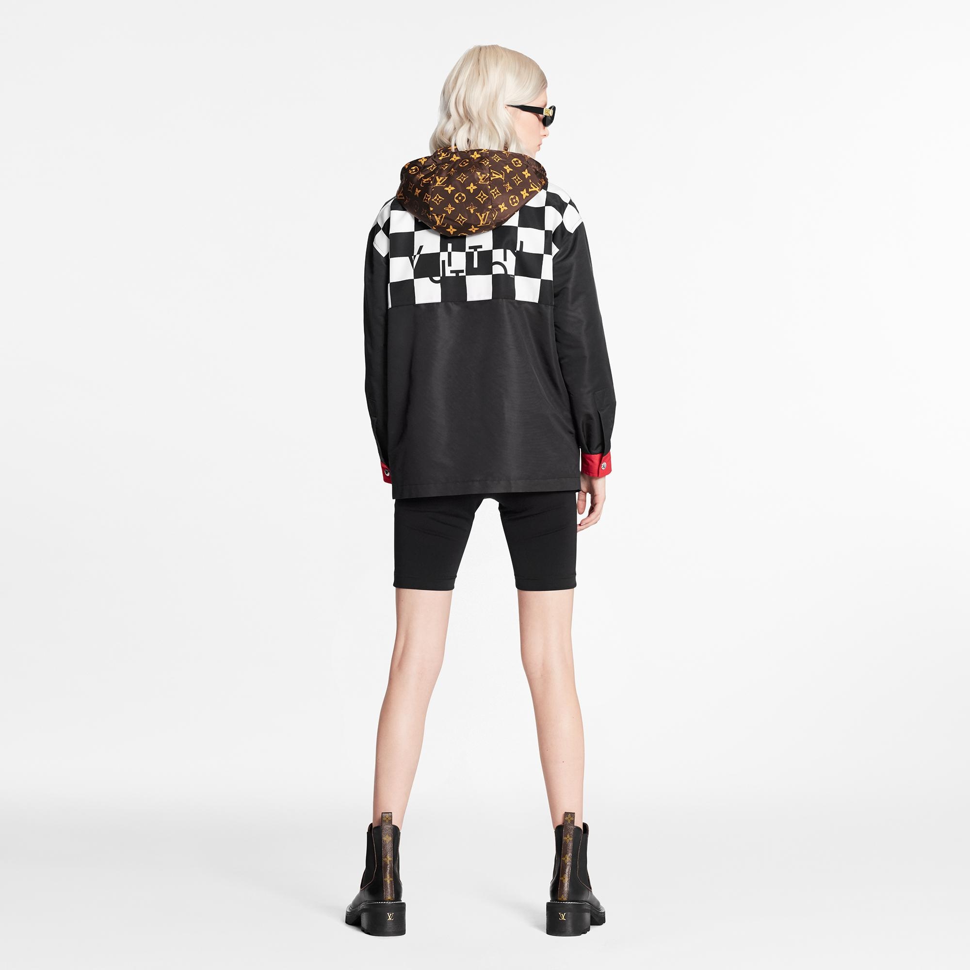 Graphic Black And White Parka In Nylon Faille - 4