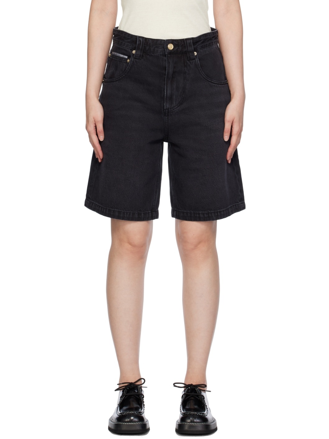 SSENSE Exclusive Black Keanu Denim Shorts - 1