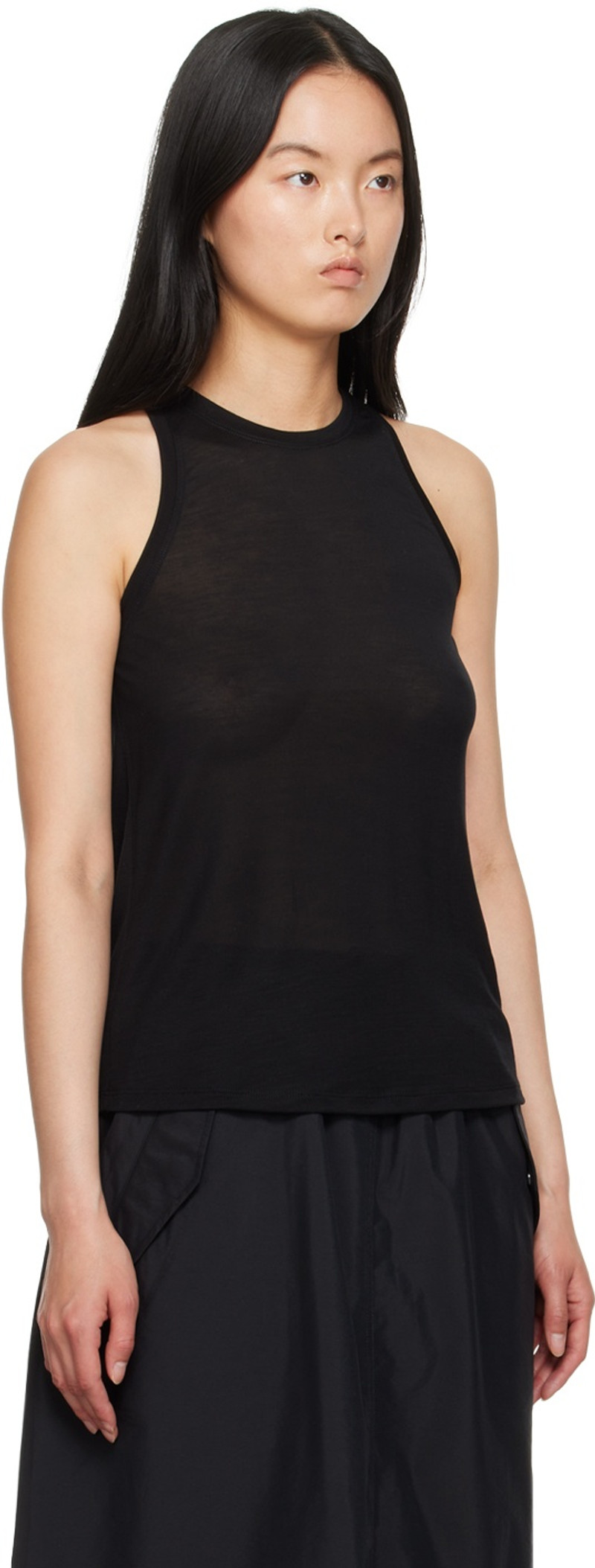 6397 Black High Neck Tank Top outlook