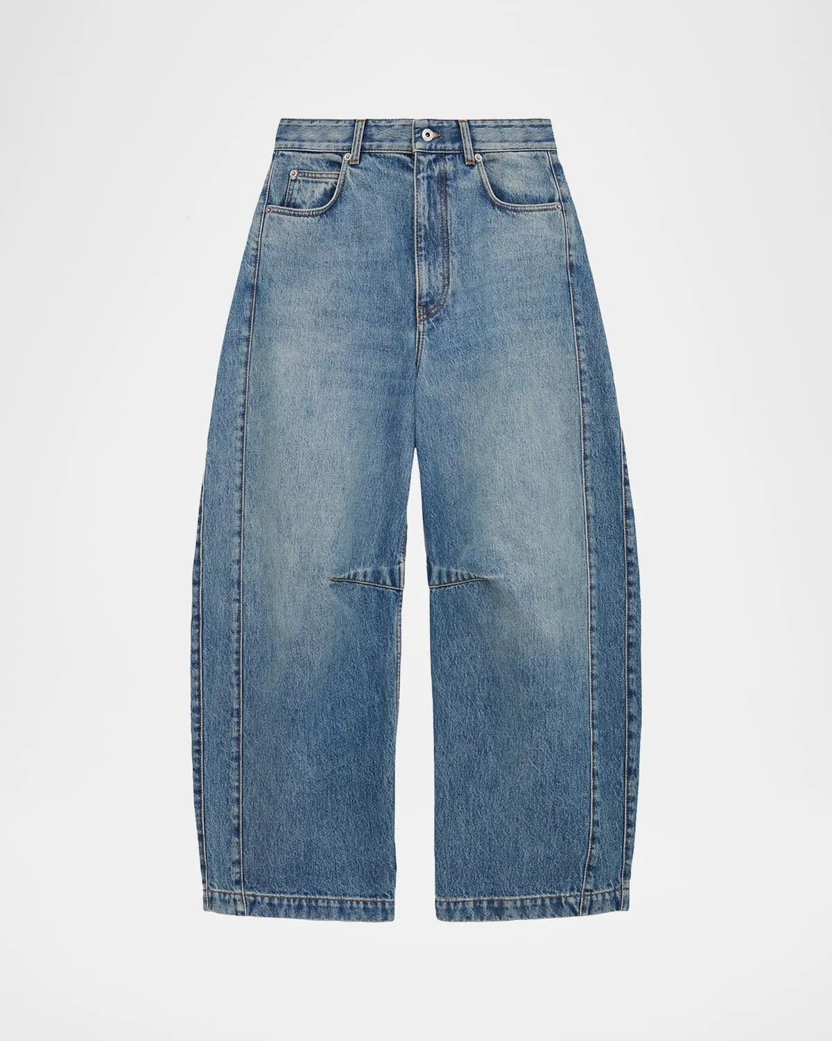 Mid-Rise Barrel-Leg Jeans - 1