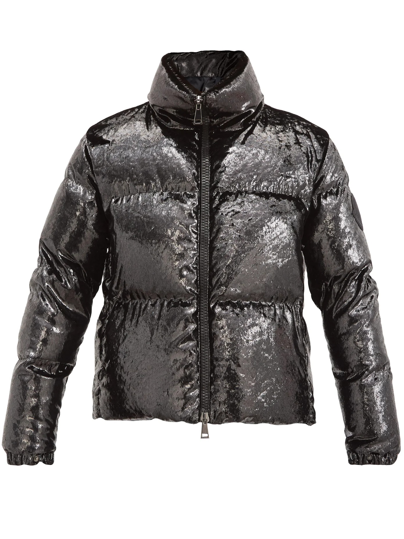 Rimac metallic-velvet high-neck quilted jacket - 1