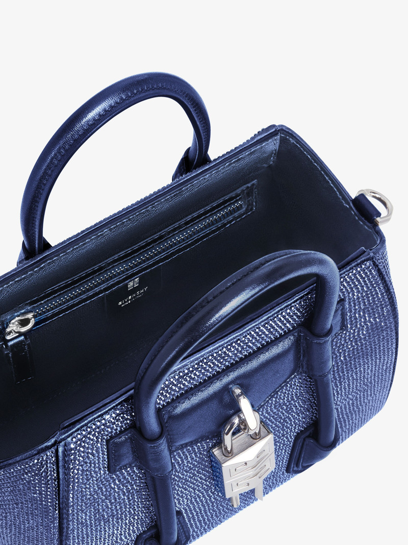 MINI ANTIGONA LOCK BAG IN SATIN WITH STRASS 4