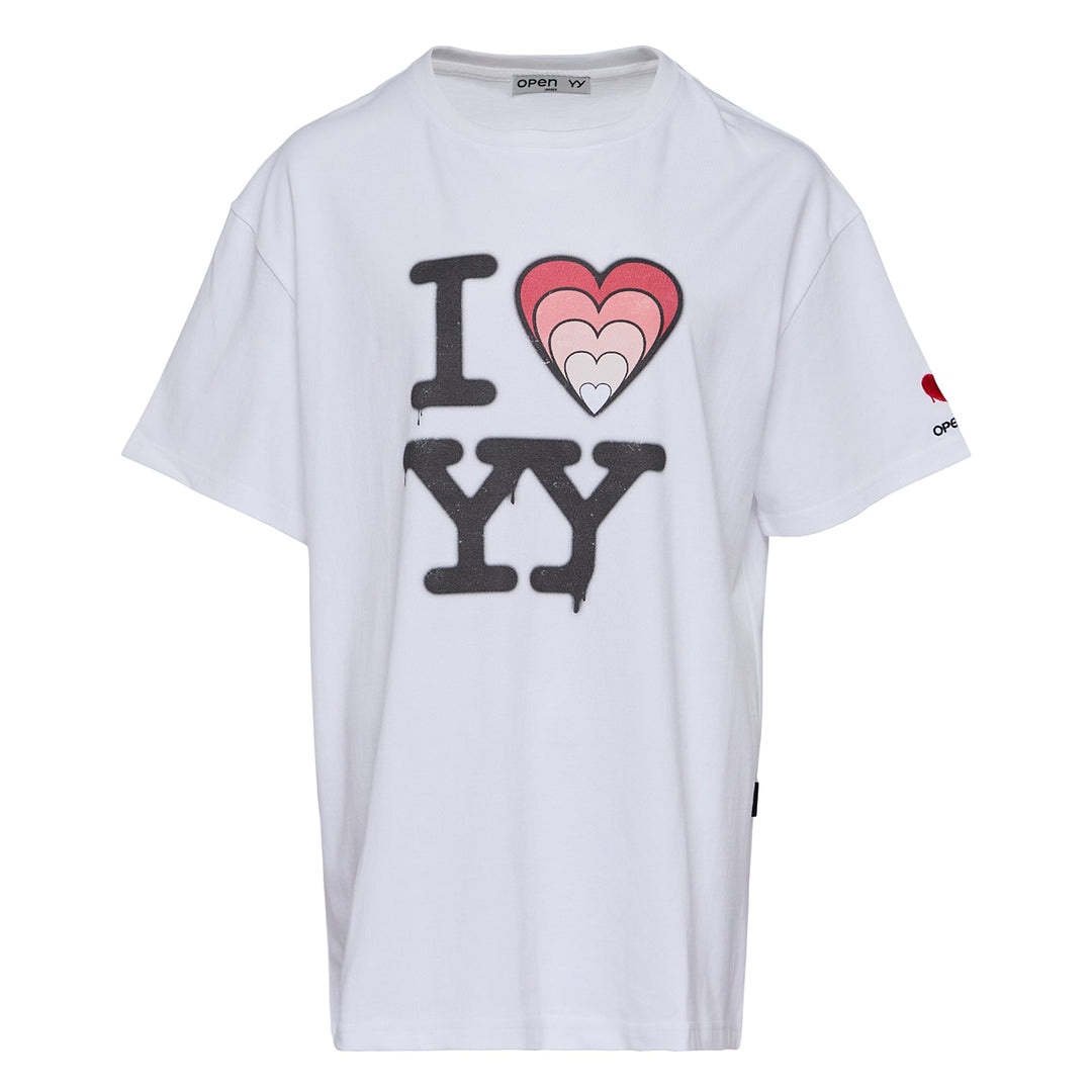 【OPEN YY】I LOVE YY BOX TEE (2COLORS) Open Yy T-Shirt I Love YY BOX Tee Women Crewneck Short