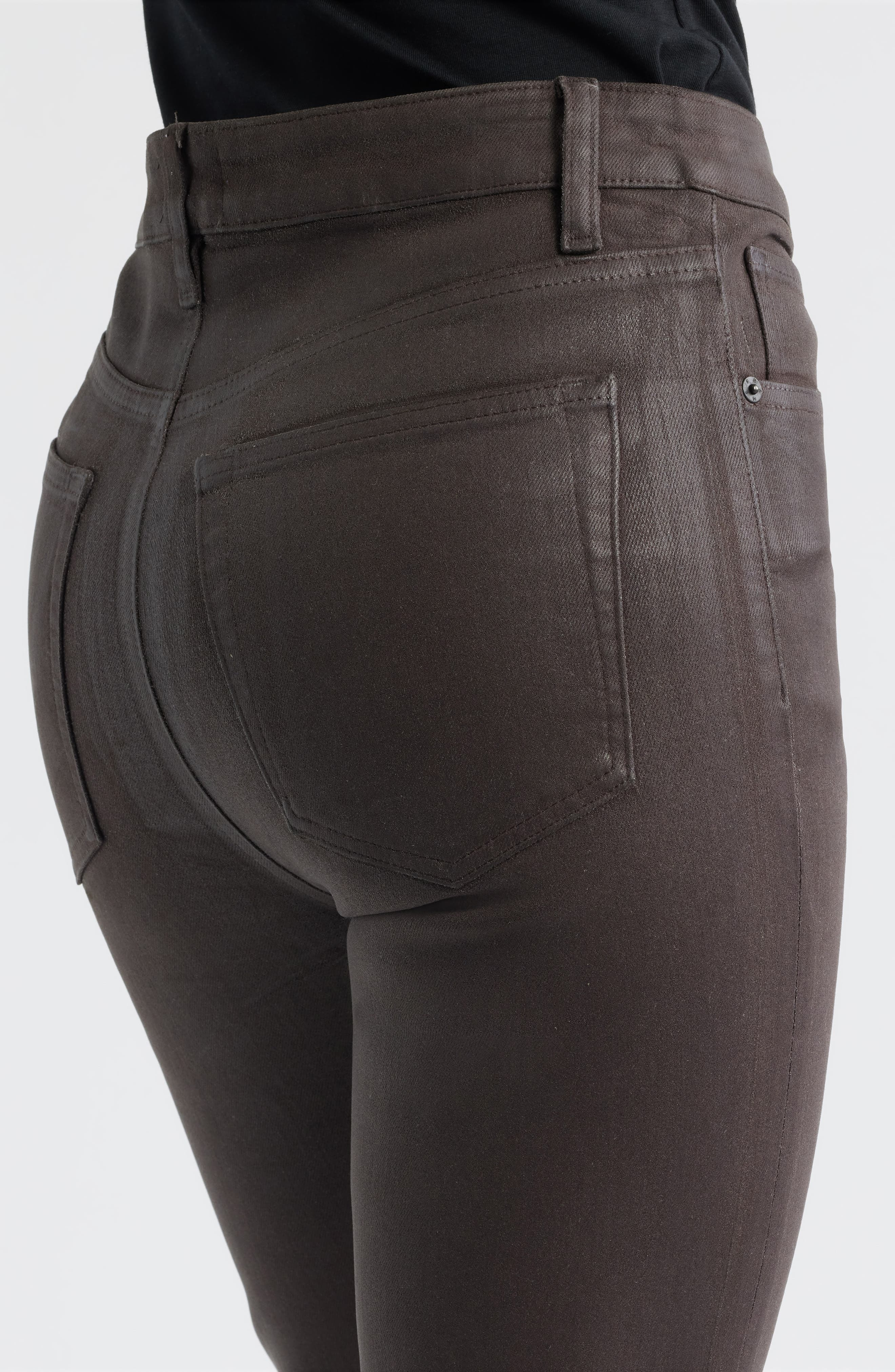 FRAME The Reboot Coated High Waist Bootcut Jeans in Truffle Coated at Nordstrom - 4