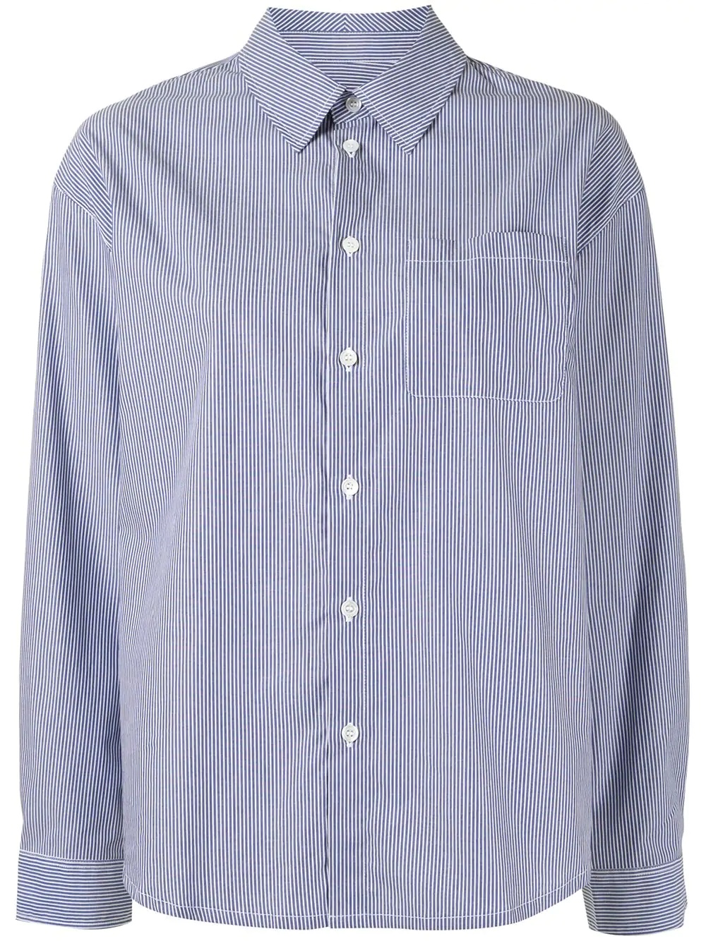 stripe print poplin shirt - 1