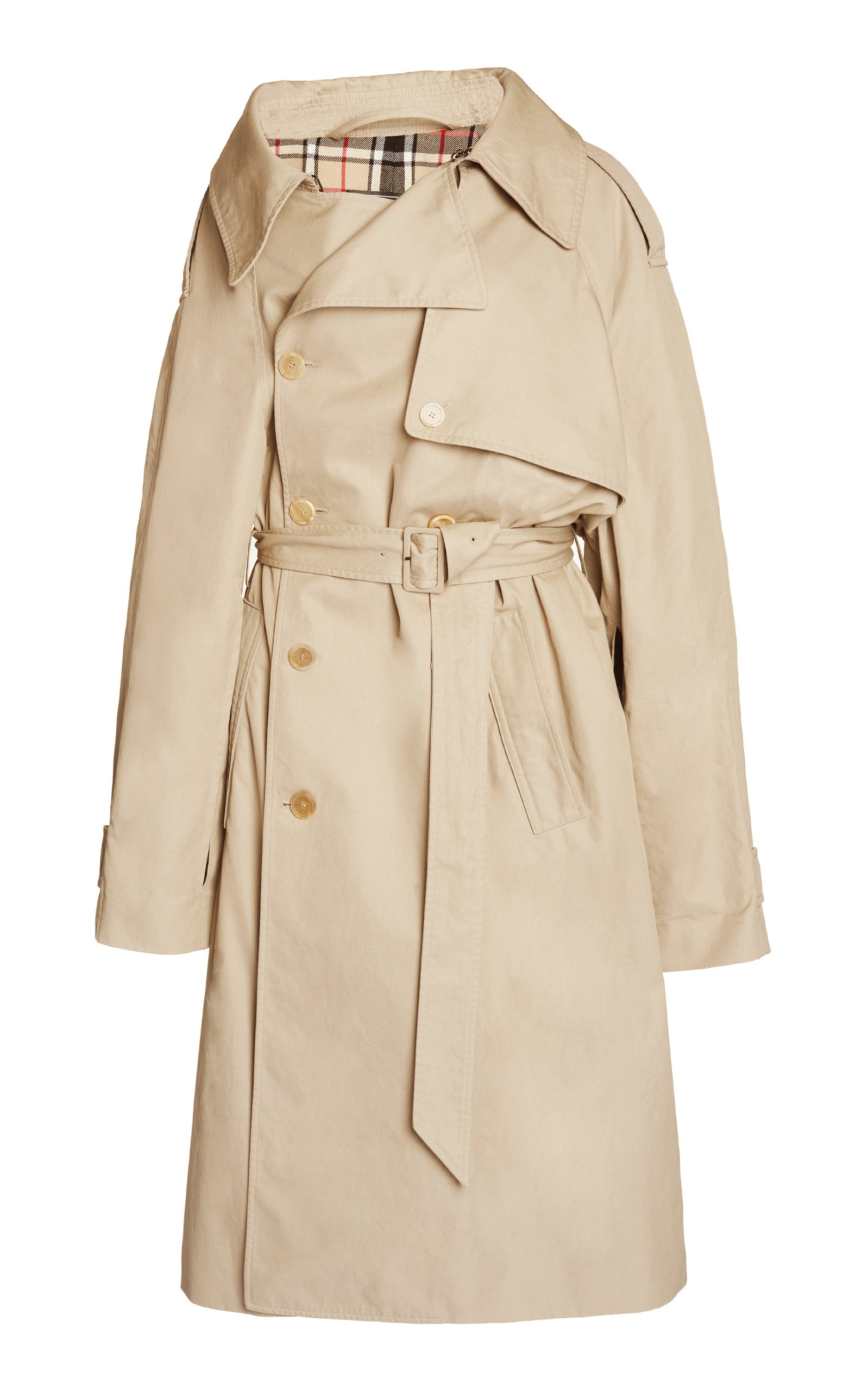 Off-The-Shoulder Cotton Trench Coat neutral - 1