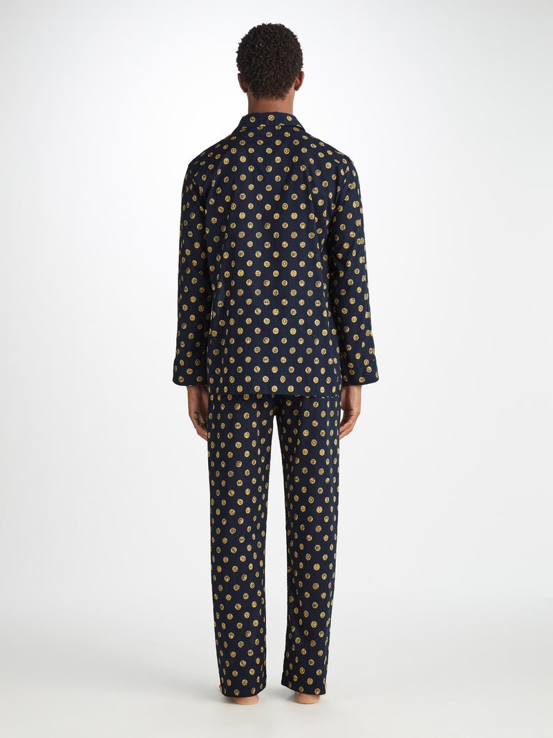 Men's Classic Fit Pajamas Ledbury 78 Cotton Batiste Navy - 5