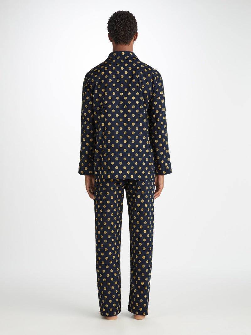 Men's Classic Fit Pajamas Ledbury 78 Cotton Batiste Navy 5