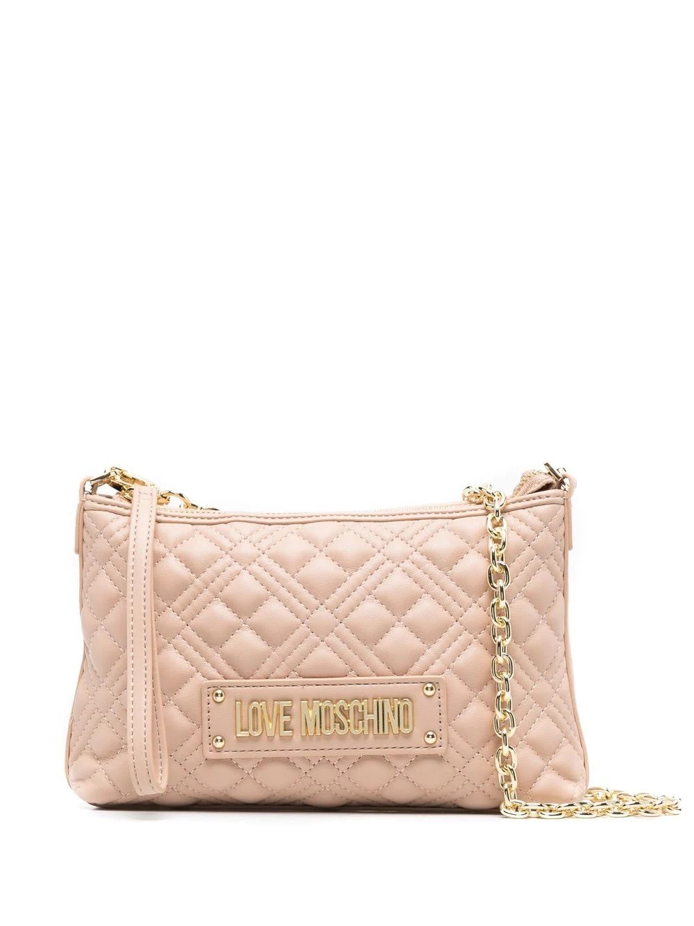 quilted faux-leather clutch - 1