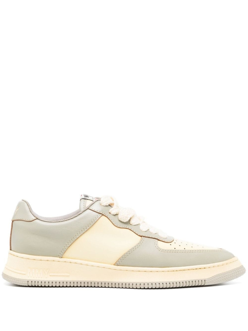 Rosy pointed-toe leather sneakers 1