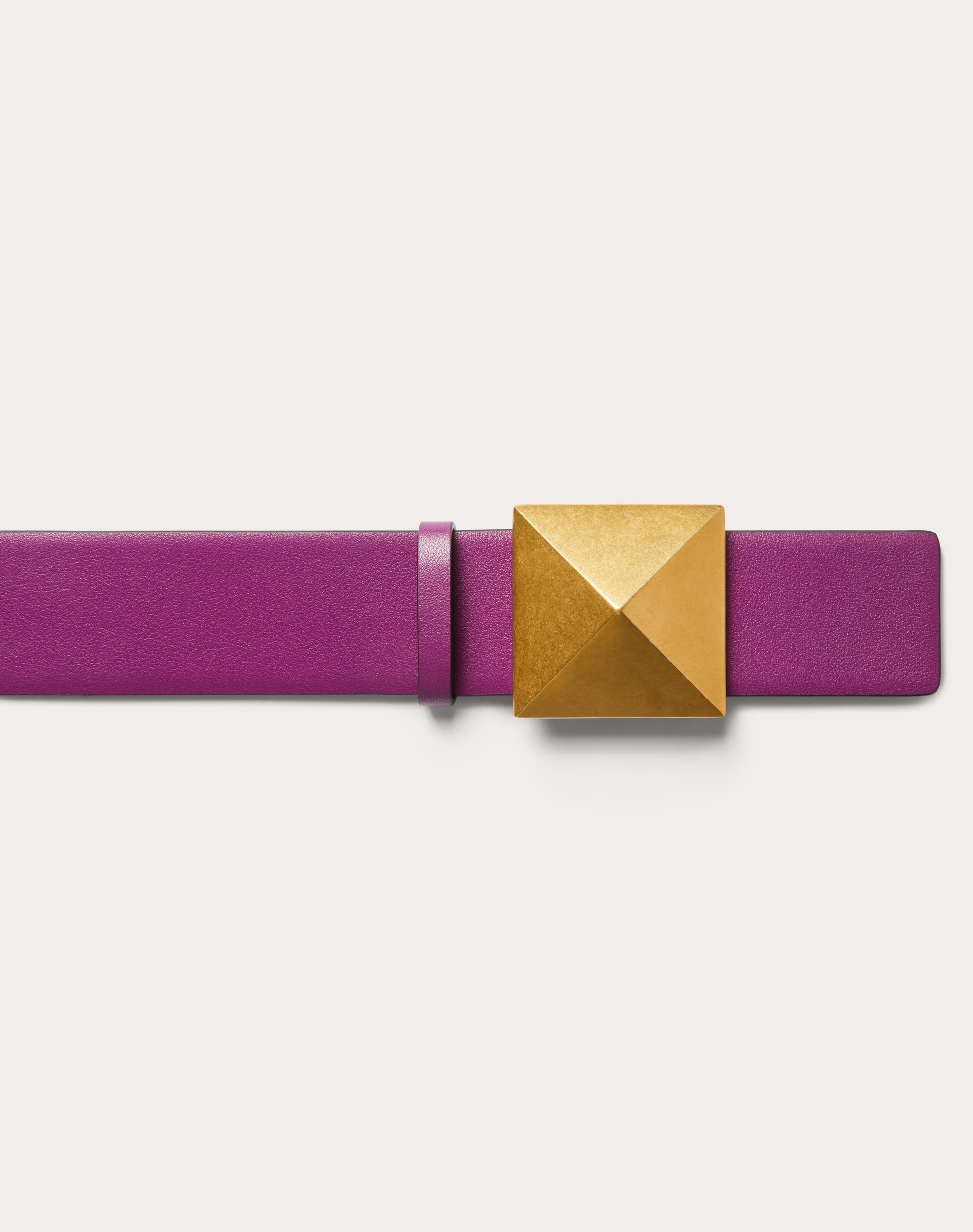 REVERSIBLE ONE STUD BELT IN GLOSSY CALFSKIN 40 MM - 3