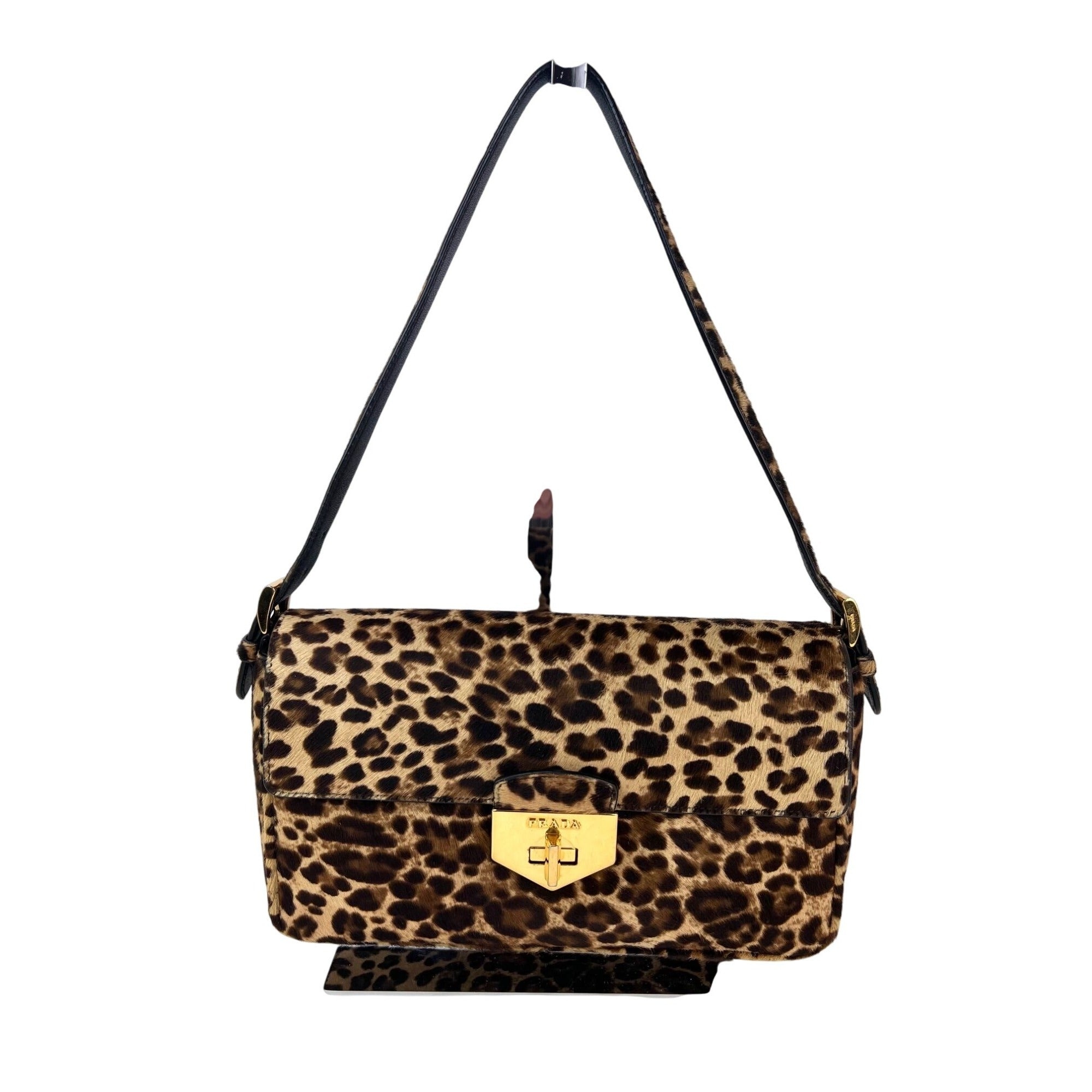 Prada Cavallino Leopard calf Hair Shoulder Bag - 1