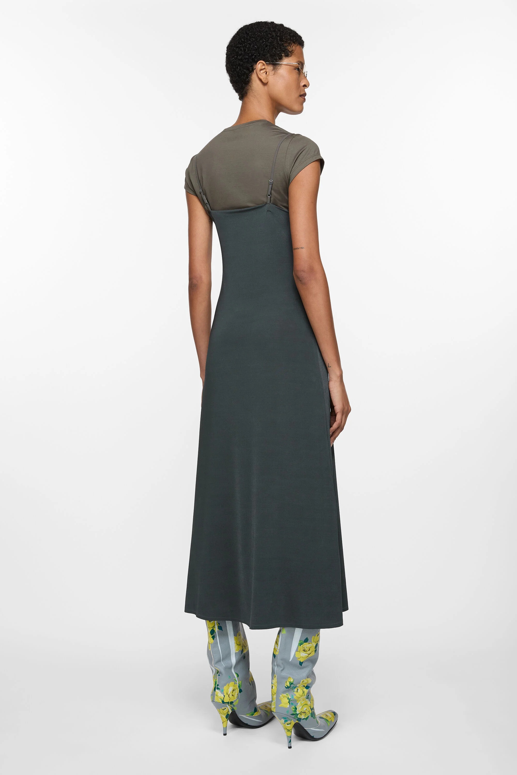 Layered jersey dress - Grey/anthracite - 3