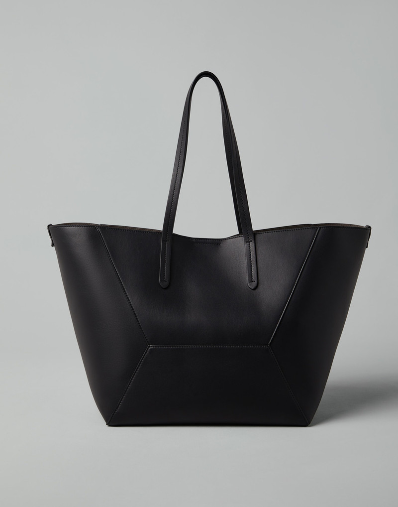 Brunello Cucinelli Calfskin shopper bag with monili outlook