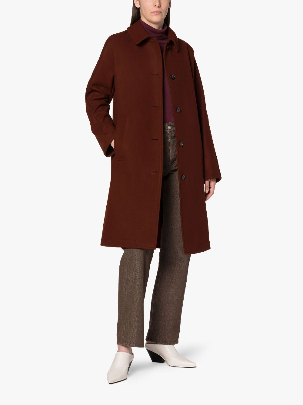 FAIRLIE BROWN WOOL COAT - 2