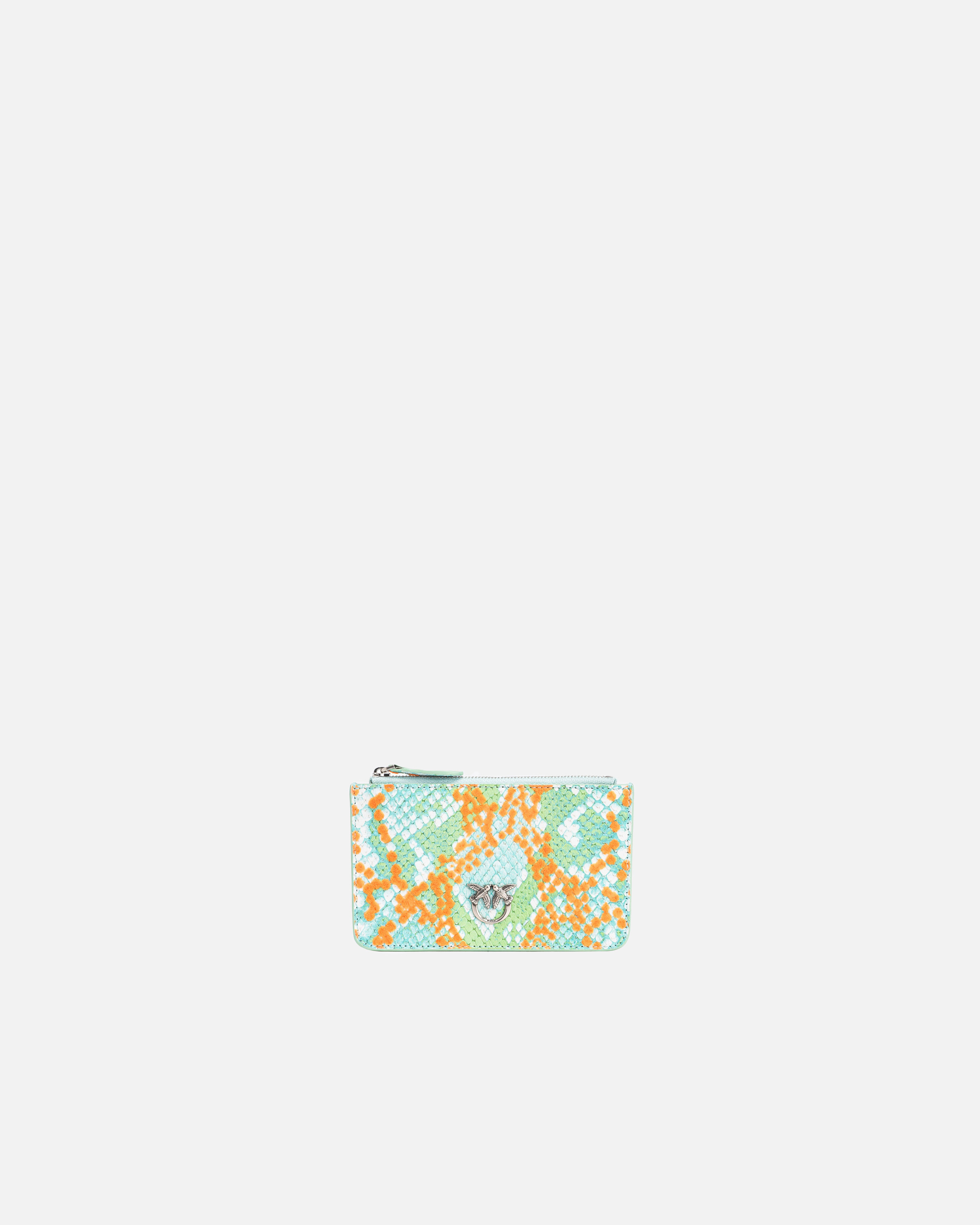 PINKO GALLERIA FLAT POUCH IN REPTILE SKIN - 1