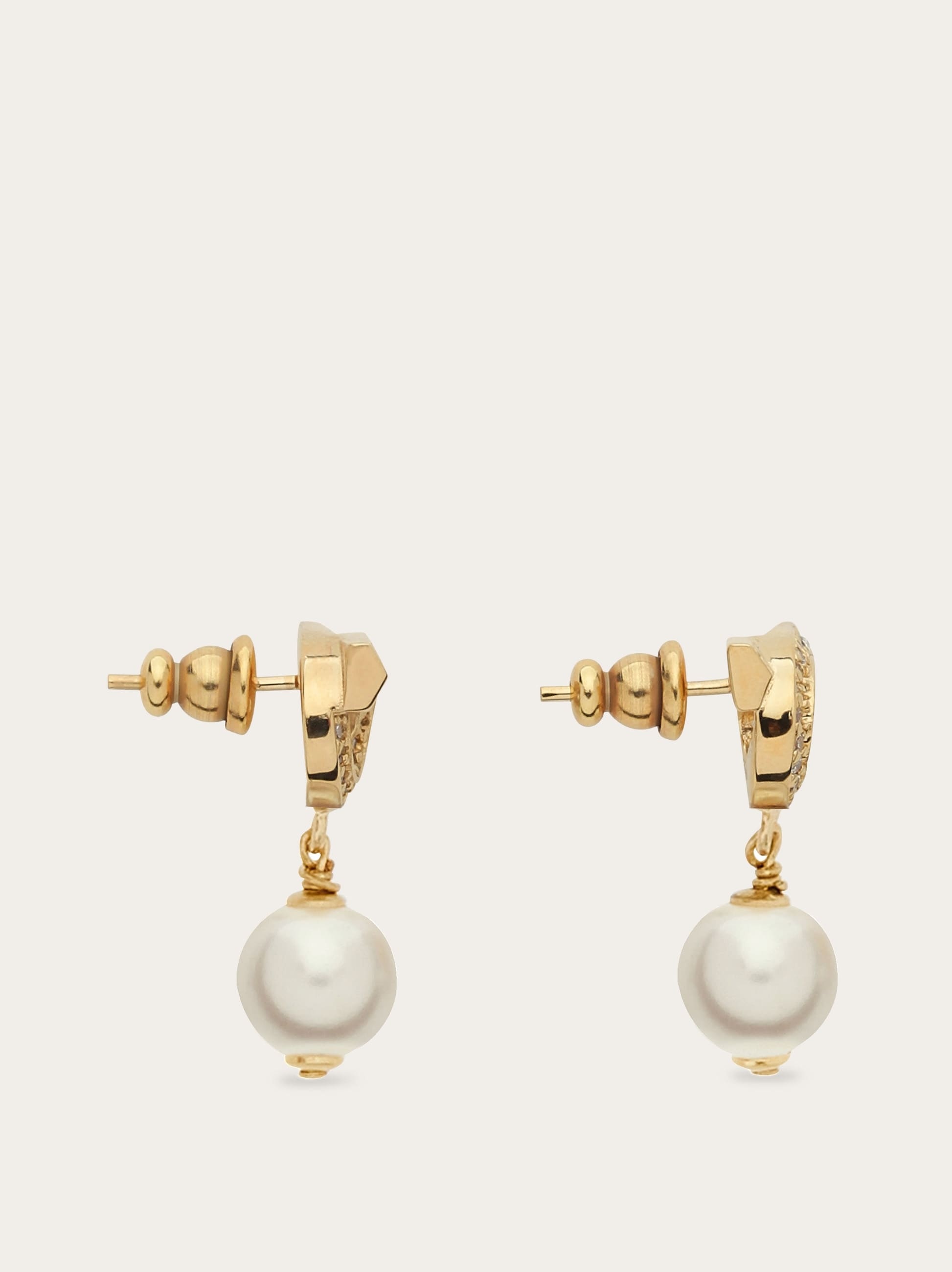 Gancini earrings with pearls and crystals - 3