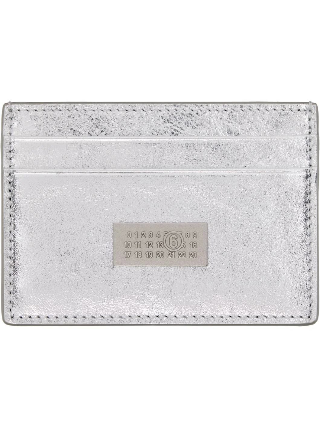Silver Numeric Leather Card Holder - 1