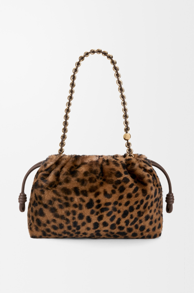 Medium Flamenco purse in printed shearling 9