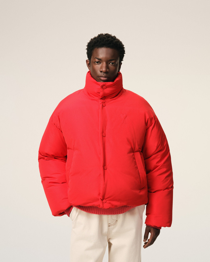 RED TAFFETAS AMI DE COEUR DOWN JACKET 3