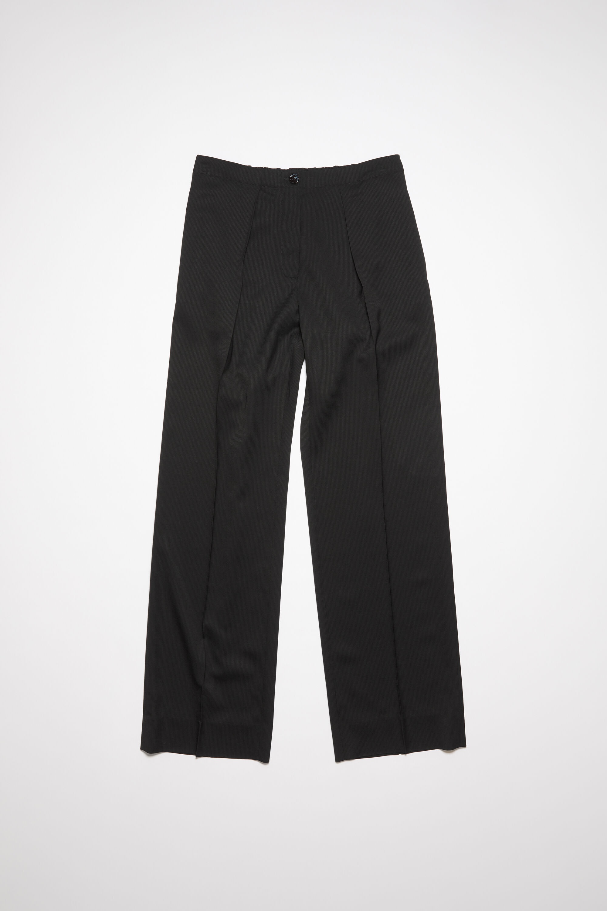 Tailored herringbone trousers - Black - 6