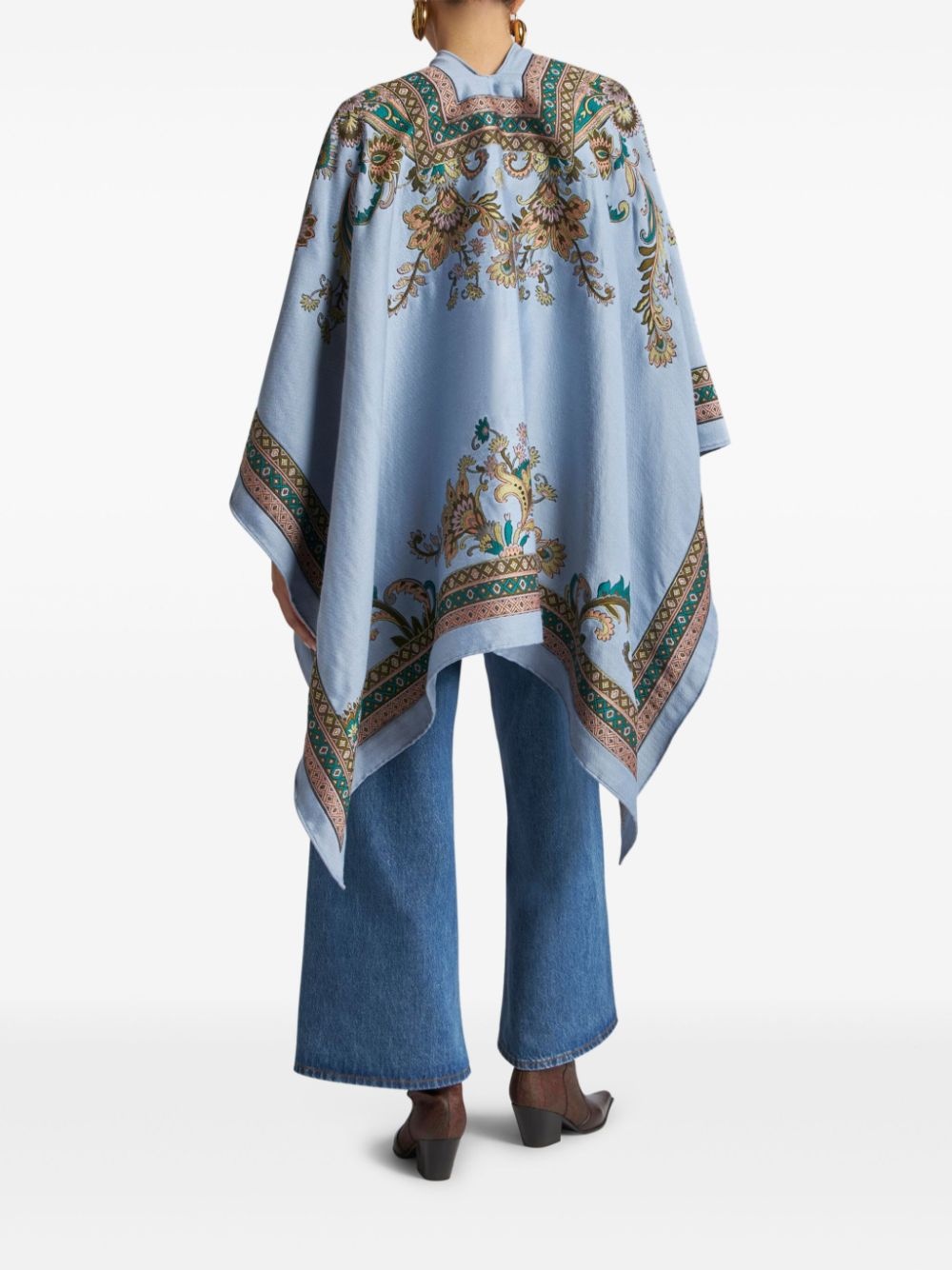 paisley-jacquard cape - 3