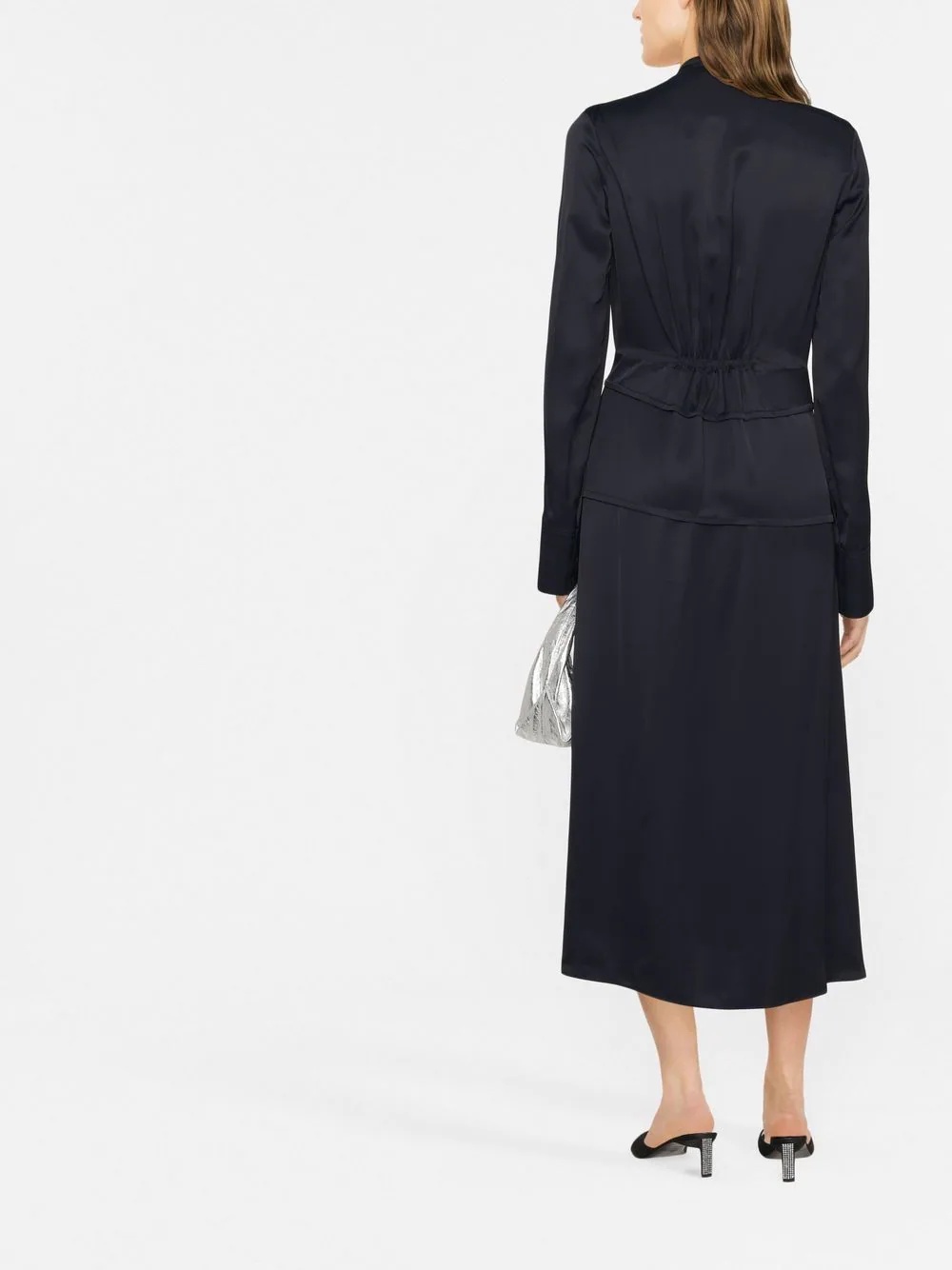 band-collar midi shirtdress - 4