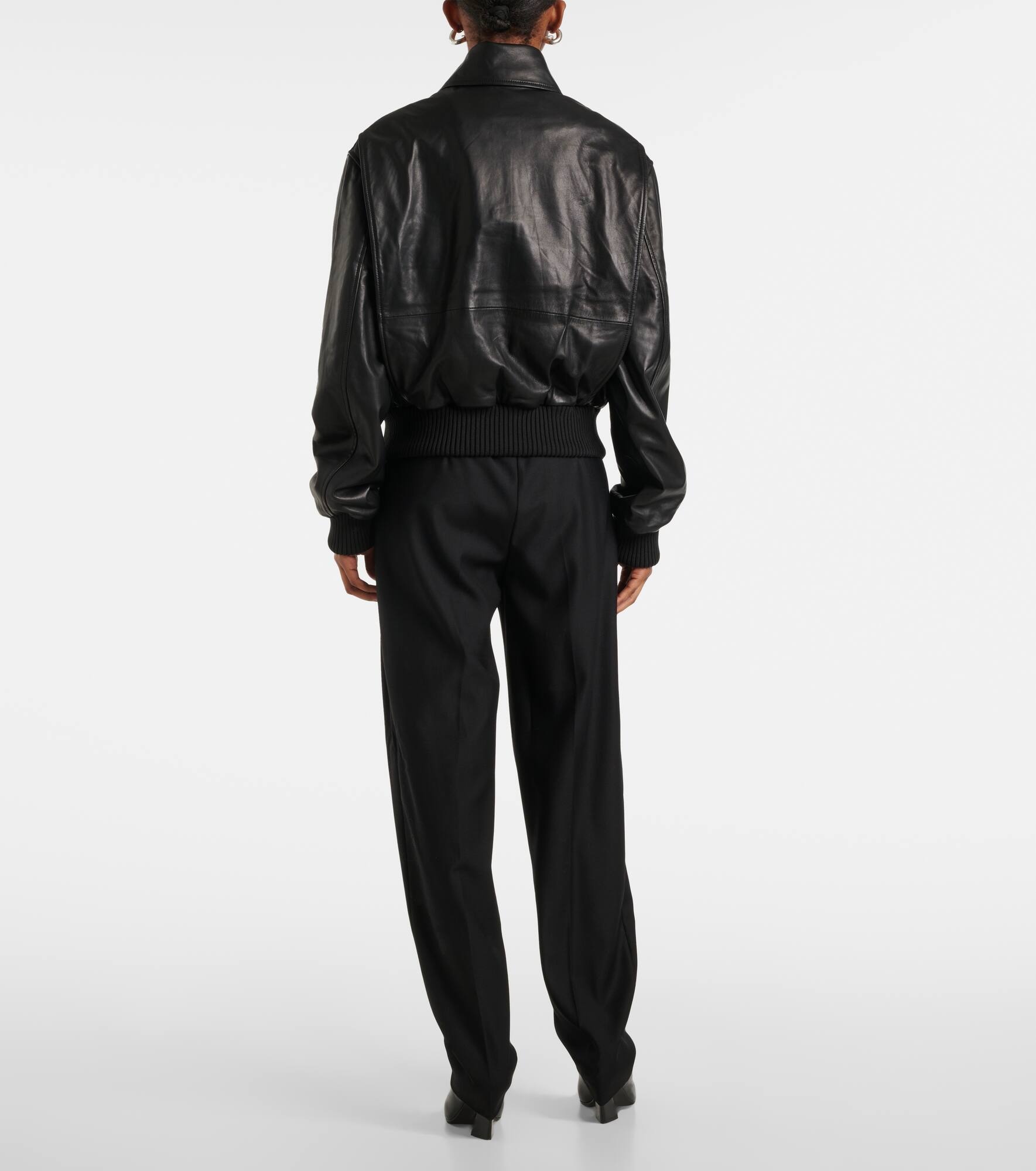【関税込み】Christopher Esber レザー ジャケット Christopher Esber Leather Bomber Jacket | Black | FARFETCH