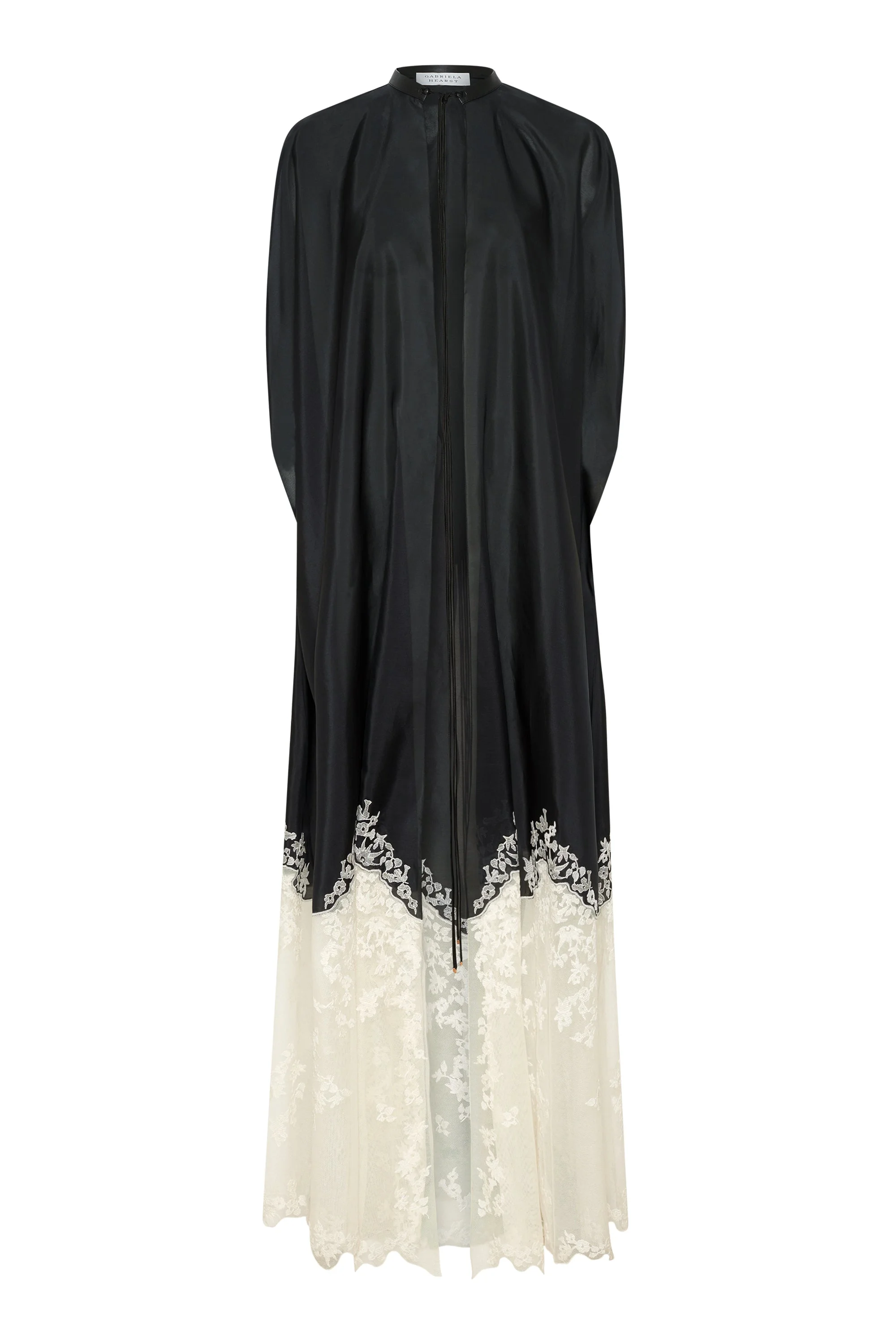 Dimsdale Embroidered Cape in Black Multi Silk Organza - 1