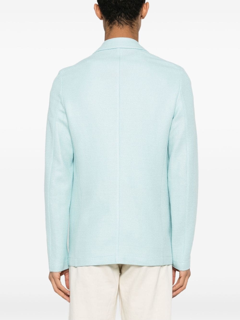 single-breasted honeycomb blazer - 4